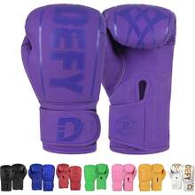Guantes de boxeo para hombres y mujeres, guantes de boxeo de piel sintética de alta calidad para entrenamiento, perfectos para perforar bolsas pesadas, guantes de combate y pelea - Negro - Ver 1