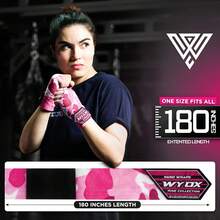 Vendas de Boxeo Guantes Interiores, elásticas, con Lazo para el Pulgar, Estilo Mexicano, para Debajo de los Mitones - Malla Rosa - Ver 8