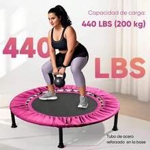 Trampolín para Aeróbic, Fitness y Ejercicios de Salto - Rosa - Ver 5