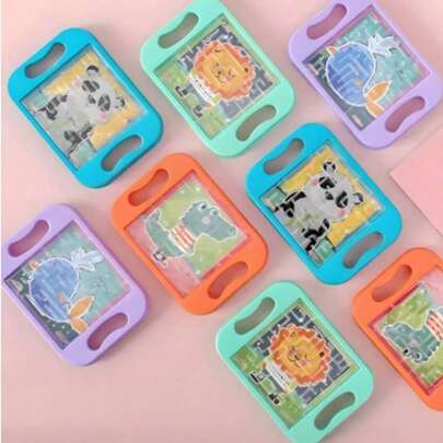 10pcs Mini Handheld Maze Game Balls, Maze Puzzle, Mini Maze Game, Cartoon Maze Game, Balance Ball Smart Game, Handheld Maze Ball, Basketball Filler, Physics & Science Decor, No Power Needed, Random Color