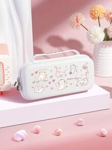 1个可充电数据线收纳包，印有可爱小猫图案，兼容Switch OLED/Switch NS，包含一个可容纳10张游戏卡的卡槽，便携式防震抗压游戏卡收纳盒，带支架 - 彩色 - 查看 9