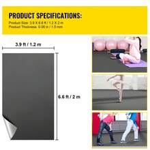 Dance Floor 2x1.2m To 2x15m Dance Floor Roll 0.06in Thick PVC Vinyl Dance Floor, Black Grey Reversible Portable Dance Floor, Non-Slip Dance Flooring, Ballet Dance Floor For Jazz, Pop, Lyrical Style - 2米X1.2米 - 查看 7