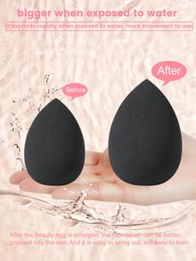 5PCS Basic Replacement Makeup Sponges: Latex-Free Soft Sponges For Daily Home Base Makeup Use - Black - View 8