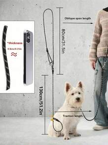 PETSIN Hands-Free Dog Leash With Crossbody Design, Pet Dog Slip Lead, No-Pull Sliding Dog Leash, Dog Rope, Dog Leash, P Chain Dog Walking Leash, Escape-Proof Heavy Duty Dog Chain For Medium/Large Dogs, Pet Supplies - Multicolor - View 4