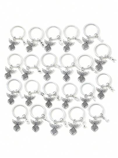 1pc Alloy Angel Letter Keychain, Minimalist Butterfly Wing Key Chain Accessory, DIY Party Hanging Decor, Gift For Friends