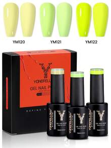 YOKEFELLOW Yellow Orange Gel Nail Polish Set, Spring Summer Vibes Nails Long-Lasting & Highly Pigmented Nail Acrylic Polish Set Soak Off UV/LED For Women Girls Nail Art Salon DIY And As A Gift - Nhiều màu - Xem 14