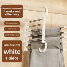 ZHGEE Space-Saving Stainless Steel Multi-Layer Pants Hanger - Foldable & Adjustable, Perfect For Closet Organization Closet For Clothes Hangers For Pants - Multicolor - View 11