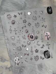 1pc 5D Metal Nail Stickers, Dark Nail Stickers, Gothic Strawberry Nail Stickers, Stickers, DIY Nail Accessories - Multicolor - View 2