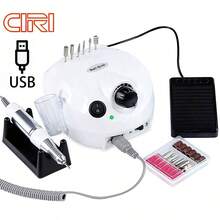 35000转/分钟电动美甲钻 专业美甲机 指甲打磨套装，便携式美甲沙龙抛光设备 - 黑色 - 查看 9