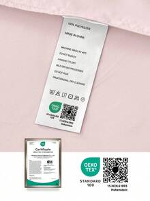 2/3 件套粉色蝴蝶结印花床上用品套装，包含 1 个带纽扣封口的被套和 1/2 个带荷叶边的枕套，透气轻盈，是送给亲朋好友的绝佳礼物（不含被芯），适用于单人床、双人床、大号床、特大号床，通过 Oeko-Tex 认证 - 彩色 - 查看 11