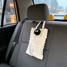 1个车载纸巾盒，煤球纸巾袋，简易泡沫网格纸巾，家用车载两用 - 煤炭球 - 查看 4