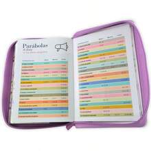 Biblia Con Cierre Para Mujer Portatil Letra Grande 12 Puntos RV1960, Imit Piel Floral Lila Orquidea Con Indice Y Canto Floral - Single Book - View 5
