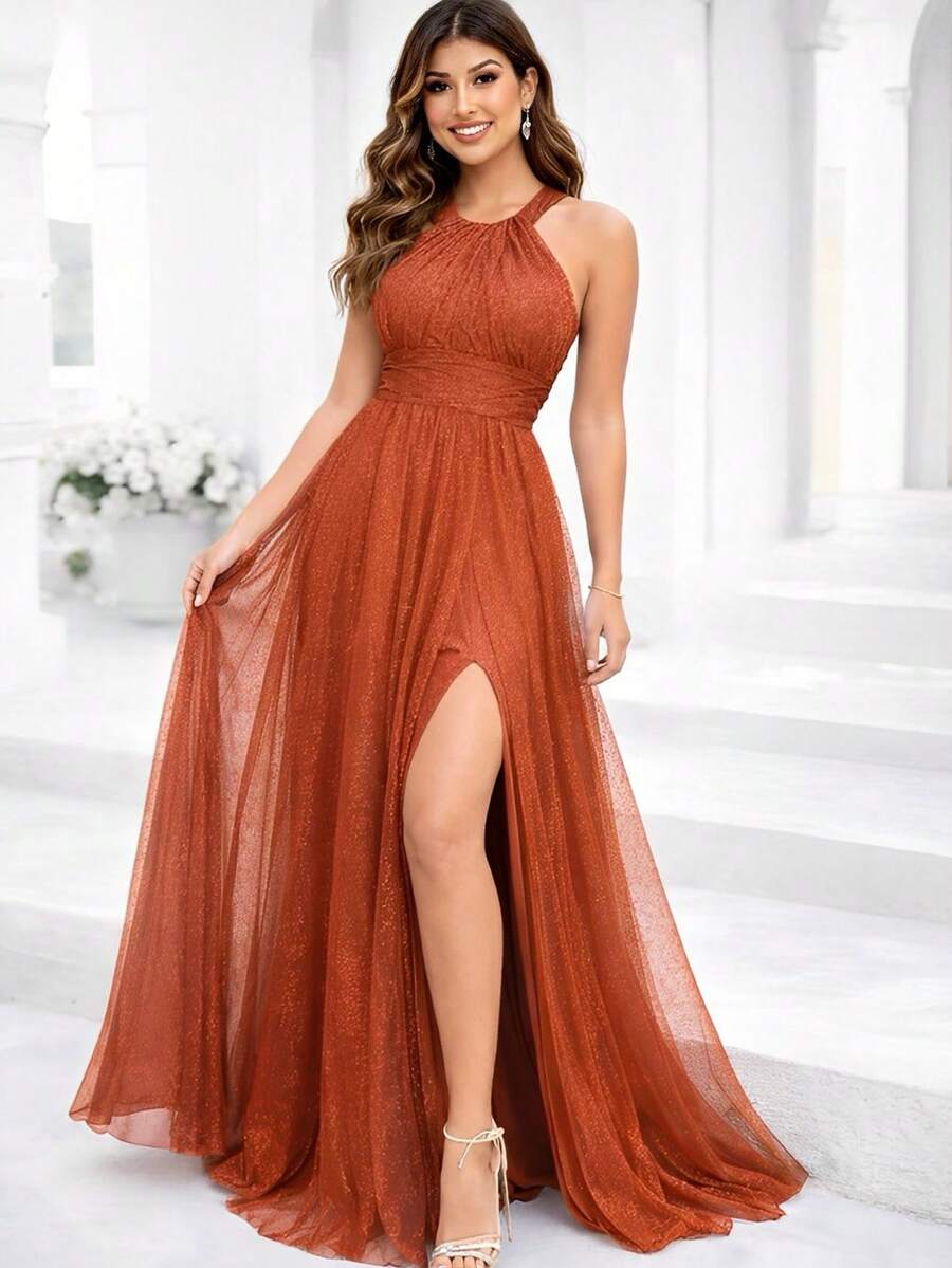 Women Dresses - 亮橙色 - 查看 1