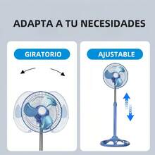 VENTILADOR PEDESTRAL 12 PULGADA TRES ASPAS METÀLICO 3 VELOCIDADES GIRATORIO - Negro - Ver 3