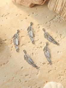 3个/包 304不锈钢极简羽毛形双头焊接环 DIY珠宝配件 - 羽毛配件 - 查看 2