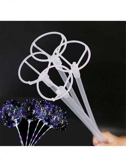 50pcs/Pack Bubble Balloon Stick Holders, Clear Balloon Cup Holders With Plastic Rods, Party & Event Decor, DIY Balloon Arch Accessory Set