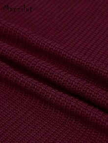 Suéter de punto sin mangas, cómodo y elegante, de unicolor, de talla grande, a la moda para otoño/invierno - Morado Violeta - Ver 7