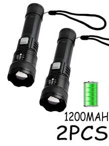1/2pcs High Power 4900N Long Range LED Flashlight, Built-In 4-Level Battery Indicator, USB Rechargeable, Adjustable Zoom, Suitable For Tactical, Camping, Outdoor, Emergency Use, Great Gift For Valentine's Day, Mother's Day, Eid, Back To School, Christmas, Halloween - Multi-functional Flashlight - View 15