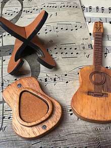 Caixa de Palhetas de Guitarra de Madeira Personalizada, Caixa de Armazenamento de Palhetas de Guitarra Personalizada, Presente para Guitarristas, Dia dos Pais, Presente de Natal (Palhetas de Guitarra Não Incluídas) Multifuncional, Esculpida Exquisitamente, Elegante e da Moda, Minimalista Retrô, Artesanato Personalizado, Descoberta de Colecionáveis, Moda de Inverno, Presente de Natal, Presente Ideal para Amigos Homens e Mulheres - Multicolorido - Visão 5