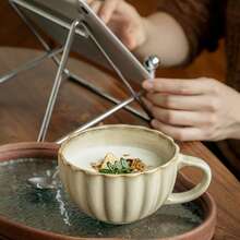 1个陶瓷咖啡杯，创意燕麦杯，陶瓷早餐杯，大容量酸奶碗，沙拉碗，甜点碗，汤碗 - 彩色 - 查看 8