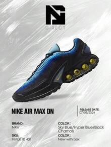 Nike Air Max Dn SE Hyper Blue Chamois – Men's Lifestyle Sneakers – Shoes For Man -Vintage-Spring & Summer-Inspired Running Shoes, Shock-Absorbing Comfort, Gym To Streetwear Casual Wear-Mother's Day Gifts-Father's Day Gift–HM0810 401 - Sky Blue/Hyper Blue/Black/Chamois - View 6