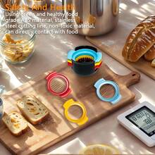 4pcs Egg Slicer, Stainless Steel Wire Egg Cutter With Plastic Non-Slip Base, Multifunctional Kitchen Tool For Boiled Eggs, Soft Fruits, Strawberries, Mushrooms, Easy To Clean - Multicolor - View 6