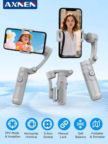 AXNEN Upgraded Version! 2026 New HQ3 3-Axis Foldable Gimbal Stabilizer, Freely Rotating Multi-Angle Handheld Gimbal For Smooth Video, Photography, Selfies, Vlog, And Live Streaming - Camera Stabilizer Compatible With All Android/IOS Phones. - Multicolor - View 12