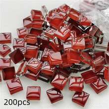 200pcs 0.39inch Square Glass Mosaic Tiles - Premium Craft Decorative Pieces For Creative Art, Painting, Handmade Jewelry, And DIY Projects - A - View 13