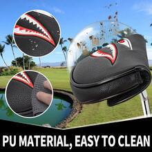 1 pieza Funda para cabezal de putter DF3 - Cierre magnético de cáscara de PU con forro esponjoso y diseño de tiburón, para modelo de putter DF3, color negro - Multicolor - Ver 5