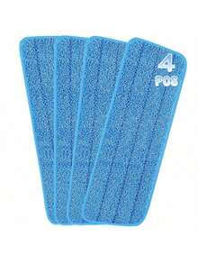 Reusable Microfiber Mop Pads | Durable Machine Washable Refills | Flat Mop Pads For Efficient Floor Cleaning | 2 /4Pack - Blue - View 10