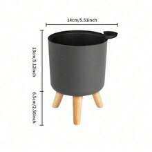 Nordic Style Modern FlowerPot Wooden Leg Bedroom Living Room Floor Plants Bracket Planting Pots Balcony Bonsai Home Garden Decor - Round - View 4
