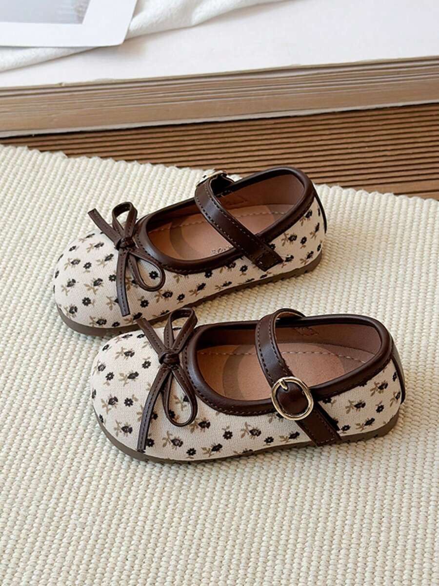 Giày bệt cho bé gái, có nơ, chấm bi, in họa tiết, giày tập đi đầu tiên cho bé.