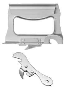 1/2 piezas Abrelatas manual de acero inoxidable estilo japonés, herramienta de cocina multifuncional para uso doméstico y al aire libre - Plateado - Ver 15