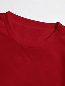 Men's Casual Commuter Tom Maker Letter Print Round Neck Long Sleeve Slim Fit Sweatshirt, Spring/Autumn - Red - View 3