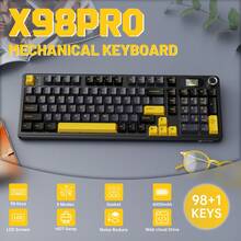 ATTACK SHARK X98PRO 无线机械键盘，多功能旋钮和 TFT 屏幕，三模蓝牙/2.4GHz/USB-C 有线键盘，支持热插拔 RGB 背光，内置 4000mAh 云盘，适用于 Windows/PC/Linux/游戏玩家，节日礼物，儿童礼物，2026 新年礼物 - Monnlit Night/ / Cheese/ Star Black - 彩色 - 查看 15
