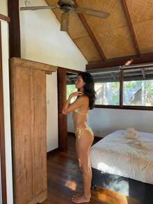 2026 Women's Beach Summer Swimsuit Set Random Print Spaghetti Strap Sexy Bikini , Summer Outfits,Elegant,Valentine's Day,Beach,Vacation,Carnival,Casual,Chic,Summer Outfits,Summer Holiday Outfits,Spring,Valentine Outfits For Women,Carnival. - 黃色 - 查看 3