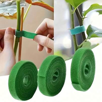 10 Rolls 39.3ft Green Plant Ties, Reusable & Adjustable Gardening Plant Binder Tape, Self-Adhesive Hook & Loop Fastener Suitable For Climbing Plants, Vines, Tomatoes, Flowers Support, And Wire Bundling, Weather-Resistant, Gentle On Stems, For Indoor/Outdoor Gardening, Plant Cultivation And Wire Management