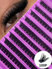 180/160/140/120片D型卷翘DIY假睫毛簇，200片D型卷翘假睫毛，0.07mm D型卷翘8-16mm混合自然款假睫毛，超浓密纤长款卷翘单根假睫毛，纤细纤长款假睫毛，纤长卡通款假睫毛，适合新手在家使用，180片超浓密假睫毛，180片大容量装 - DD - 查看 9