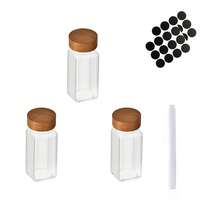 120ml Acacia Wood 4oz Square Glass Spice Jar Pepper Seasoning Bottle With Shaker Lid - Multicolor - View 14