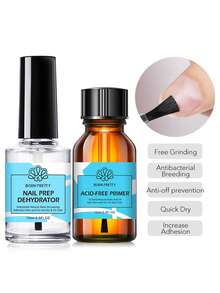 BORN PRETTY 15ml Transparent Nail Dehydrator, Gel Nail Polish No Need UV LED Lamp Base Coat Top Coat, Nail Art Varnish Suitable For Home And Salon Use - 1 Set - View 1