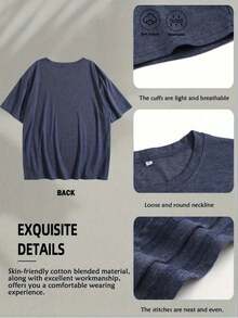 "Support Local Beekeepers" Vintage Bee & Hive Print Tee | Soft Blended Crewneck For Nature Lovers, Casual Summer & Beekeeping Events | Comfy, Machine Washable - 藏蓝色 - 查看 3