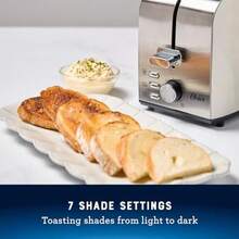 tostador de 2 rebanadas con ranuras anchas tostador de bagel acero inoxidable -B032 - 2 - Rebanada - Ver 6