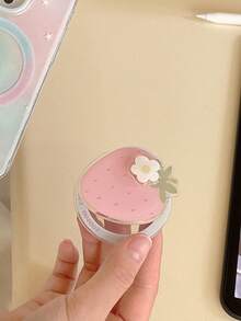 1 Small Fresh Wind Pink Strawberry Rotary Magnetic Mobile Phone Holder, Which Can Be Easily Carried, And Is A Suitable Gift For Girlfriend, Sisters And Friend - Strawberry - View 7