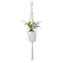 2pcs Adjustable Iron Ring & Wooden Bead Boho Style Handmade Woven Plant Hanging Rope, Indoor Flower Pot Holder Macrame Plant Hanger - Hanging Basket Net - View 9