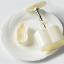 一套花生月饼模具，包含1个模具和1个印章，DIY手工压制月饼印章，绿豆糕，饼干，中秋节糕点模具，饼干工具，月饼制作器，烘焙工具 - 白色 - 查看 12