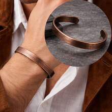 Men's Bracelet Made Of Aged Pure Copper - Camel - View 1