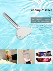 1pc Stainless Steel Toothpaste Squeezer, Hair Dye Dispenser, Toothpaste Tube Squeezer, Hair Dye Applicator - Silver - View 7