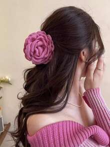 2pcs Women's Elegant Rose Flower Hair Clips, High-Quality Hair Claw Hairpins, Suitable For Daily Use - Multicolor - View 5