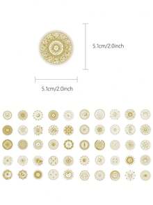 50pcs Magic Moon & Sun Foil Stickers Elegant Aesthetic Art For Journal, Phone Case, Water Bottle, Tablet, Luggage, Waterproof Decals - Multicolor - View 7