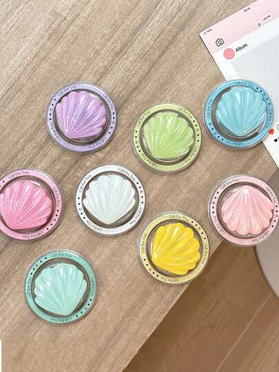 1 Sparkling Powder 3D Shell Magnetic Phone Stand, Xiaoqing Fresh Air Cute Desktop Phone Stand, Suitable For Various Types Of Phone Universal Stands, Is An Ideal Choice For Birthday Gifts And Holiday Gifts For Friends, Family, And Colleagues